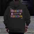Motivational Progress Over Perfection Back To School Teacher Men Zip Up Hoodie Back Print, funny design Motivational Progress Over Perfection Back To School Teacher Men Zip Up Hoodie Back Print, funny design