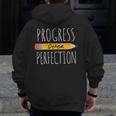 Motivational Progress Over Perfection Back To School Teacher Men Zip Up Hoodie Back Print, funny design Motivational Progress Over Perfection Back To School Teacher Men Zip Up Hoodie Back Print, funny design