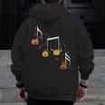 Music Note Pumpkin Fall Music Teacher Halloween Costume Men Zip Up Hoodie Back Print, funny design
