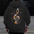Music Note Symbol Halloween For Music Teacher Musicians Men Zip Up Hoodie Back Print, funny design