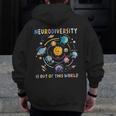 Neurodiversity Is Out Of This World Space Autism Teacher Men Zip Up Hoodie Back Print, funny design