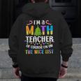 On The Nice List Christmas Math Teacher Women Men Men Zip Up Hoodie Back Print, funny design