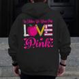 In October We Wear Pink Love Teacher Breast Cancer Awareness Men Zip Up Hoodie Back Print, funny design