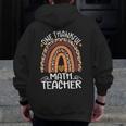 One Thankful Math Teacher Leopard Rainbow Thanksgiving Men Zip Up Hoodie Back Print, funny design