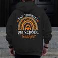 One Thankful Preschool Teacher Thanksgiving Rainbow Men Zip Up Hoodie Back Print, funny design One Thankful Preschool Teacher Thanksgiving Rainbow Men Zip Up Hoodie Back Print, funny design