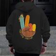 One Thankful Teacher Thanksgiving Turkey Peace Hand Sign Men Zip Up Hoodie Back Print, funny design One Thankful Teacher Thanksgiving Turkey Peace Hand Sign Men Zip Up Hoodie Back Print, funny design