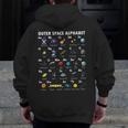 Outer Space Alphabet Kindergarten Teachers 1st Day Of School Men Zip Up Hoodie Back Print, funny design
