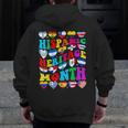 Hispanic Heritage Month 2025 Latino Puerto Rico Teacher Kids Men Zip Up Hoodie Back Print, funny design