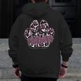 Panthers Paw Print Leopard Maroon Panther Pride Teacher Men Zip Up Hoodie Back Print, funny design