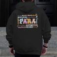 Paraprofessional Back To School Paraeducator Para Teacher Men Zip Up Hoodie Back Print, funny design