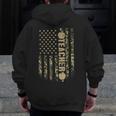 Patriotic Teacher American Flag Camouflage 4th Of July Camo Men Zip Up Hoodie Back Print, funny design Patriotic Teacher American Flag Camouflage 4th Of July Camo Men Zip Up Hoodie Back Print, funny design