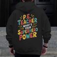 PE Gym School Coach PE Teacher What's Your Superhero Power Men Zip Up Hoodie Back Print, Pe Teacher Gifts, funny design