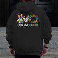 Peace Love Inclusion Sped Squad Special-Ed Teacher Daycare Men Zip Up Hoodie Back Print, funny design Peace Love Inclusion Sped Squad Special-Ed Teacher Daycare Men Zip Up Hoodie Back Print, funny design