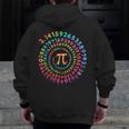 Pi Day Math Teacher Tie Dye Spiral Pi 314 Pi Day Men Zip Up Hoodie Back Print, funny design