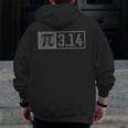 Pi Shirt For Teacher Vintage 314 Pi Digits Happy Pi Day Men Zip Up Hoodie Back Print, funny design