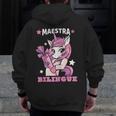 Pink Unicorn Spanish Teacher Regalos Para Bilingue Teacher Men Zip Up Hoodie Back Print, funny design Pink Unicorn Spanish Teacher Regalos Para Bilingue Teacher Men Zip Up Hoodie Back Print, funny design