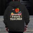 Pirate Teacher Men Women Kids Men Zip Up Hoodie Back Print, funny design