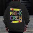 Pre-K Crew PreK Teachers Back To School Men Zip Up Hoodie Back Print, funny design