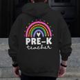 Pre-K Teacher Cute Pre Kindergarten For Teachers Rainbow For Men Women Kids Men Zip Up Hoodie Back Print, funny design Pre-K Teacher Cute Pre Kindergarten For Teachers Rainbow For Men Women Kids Men Zip Up Hoodie Back Print, funny design
