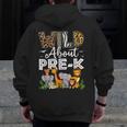 Pre-k Teacher Kids Back To School Wild About Pre-k Men Zip Up Hoodie Back Print, funny design