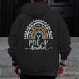 Pre-K Teacher Leopard Boho Rainbow Back To School Men Zip Up Hoodie Back Print, funny design Pre-K Teacher Leopard Boho Rainbow Back To School Men Zip Up Hoodie Back Print, funny design