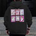 Preppy Spooky Teacher Halloween Ghost Coquette Bow Autumn Men Zip Up Hoodie Back Print, funny design Preppy Spooky Teacher Halloween Ghost Coquette Bow Autumn Men Zip Up Hoodie Back Print, funny design