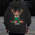 Preschool Crew Xmas Reindeer Teacher Student Christmas Men Zip Up Hoodie Back Print, funny design