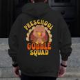 Preschool Gobble Squad Cute Turkey Thanksgiving Teacher Men Zip Up Hoodie Back Print, funny design
