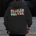 Problem Solver School Work Staff Front Desk Teacher Men Zip Up Hoodie Back Print, funny design Problem Solver School Work Staff Front Desk Teacher Men Zip Up Hoodie Back Print, funny design
