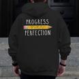 Progress Over Perfection Motivational Teacher Tee Men Zip Up Hoodie Back Print, funny design Progress Over Perfection Motivational Teacher Tee Men Zip Up Hoodie Back Print, funny design