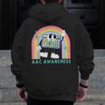 Rainbow AAC Awareness Month SPED Teacher SLP Communication Men Zip Up Hoodie Back Print, funny design