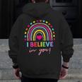 Rainbow I Believe In You Teacher Testing Day Men Zip Up Hoodie Back Print, funny design Rainbow I Believe In You Teacher Testing Day Men Zip Up Hoodie Back Print, funny design