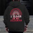 Rainbow Retro Homeschool Mom Teacher I Teach In My Pajamas Men Zip Up Hoodie Back Print, Couple Gifts, funny design Rainbow Retro Homeschool Mom Teacher I Teach In My Pajamas Men Zip Up Hoodie Back Print, Couple Gifts, funny design
