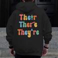 There Their They'Re English Class Grammar Joke Teacher Men Zip Up Hoodie Back Print, English Teacher Gifts, funny design There Their They'Re English Class Grammar Joke Teacher Men Zip Up Hoodie Back Print, English Teacher Gifts, funny design