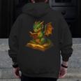 Reading Dragon Shirt For Bookish Teacher Librarian Bookworm Men Zip Up Hoodie Back Print, funny design Reading Dragon Shirt For Bookish Teacher Librarian Bookworm Men Zip Up Hoodie Back Print, funny design