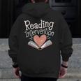 Reading Intervention Teacher Men Zip Up Hoodie Back Print, funny design