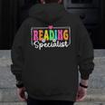 Reading Specialist Back To School Reading Teacher Men Zip Up Hoodie Back Print, funny design Reading Specialist Back To School Reading Teacher Men Zip Up Hoodie Back Print, funny design