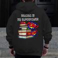 Reading Is My Super Power Superhero Best English Teacher Men Zip Up Hoodie Back Print, Super Teacher Gifts, English Teacher Gifts, funny design