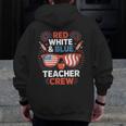 Red & Blue Teacher Crew Shirt 4th Of July Sunglasses Men Zip Up Hoodie Back Print, funny design