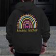 Retired Teacher Rainbow Men Zip Up Hoodie Back Print, funny design Retired Teacher Rainbow Men Zip Up Hoodie Back Print, funny design