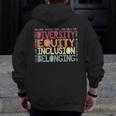 Retro Diversity Equity Inclusion Belonging DEIB Teacher Men Zip Up Hoodie Back Print, funny design