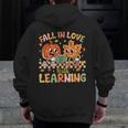 Retro Fall In Love With Learning Autumn Pumpkin Teacher Kids Men Zip Up Hoodie Back Print, funny design Retro Fall In Love With Learning Autumn Pumpkin Teacher Kids Men Zip Up Hoodie Back Print, funny design