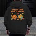 Retro Fall In Love With Learning Autumn Pumpkin Teacher Men Zip Up Hoodie Back Print, funny design Retro Fall In Love With Learning Autumn Pumpkin Teacher Men Zip Up Hoodie Back Print, funny design