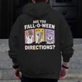 Retro Are You Fall O Ween Directions Teacher Halloween Ghost Men Zip Up Hoodie Back Print, funny design