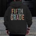 Retro Fifth Grade Dream Team Groovy Teacher Back To School Men Women Girls Kids Men Zip Up Hoodie Back Print, Groovy Teacher Gifts, funny design
