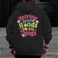 Retro Helping Small Hands Do Big Things Teacher Appreciation For Men Women Men Zip Up Hoodie Back Print, funny design Retro Helping Small Hands Do Big Things Teacher Appreciation For Men Women Men Zip Up Hoodie Back Print, funny design