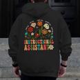 Retro Instructional Assistant Wildflowers Teacher Aide Men Zip Up Hoodie Back Print, funny design Retro Instructional Assistant Wildflowers Teacher Aide Men Zip Up Hoodie Back Print, funny design