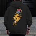 Retro Pencil Pencil Back To School Teacher Student Men Zip Up Hoodie Back Print, funny design