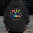 Retro Play Is Learning Teacher Back To School Men Zip Up Hoodie Back Print, funny design Retro Play Is Learning Teacher Back To School Men Zip Up Hoodie Back Print, funny design
