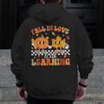 Retro Pumpkin Fall In Love With Learning Autumn Teacher Men Zip Up Hoodie Back Print, funny design Retro Pumpkin Fall In Love With Learning Autumn Teacher Men Zip Up Hoodie Back Print, funny design